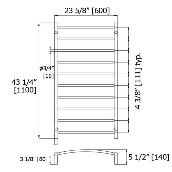 10 Bar Towel Warmer - Image 3